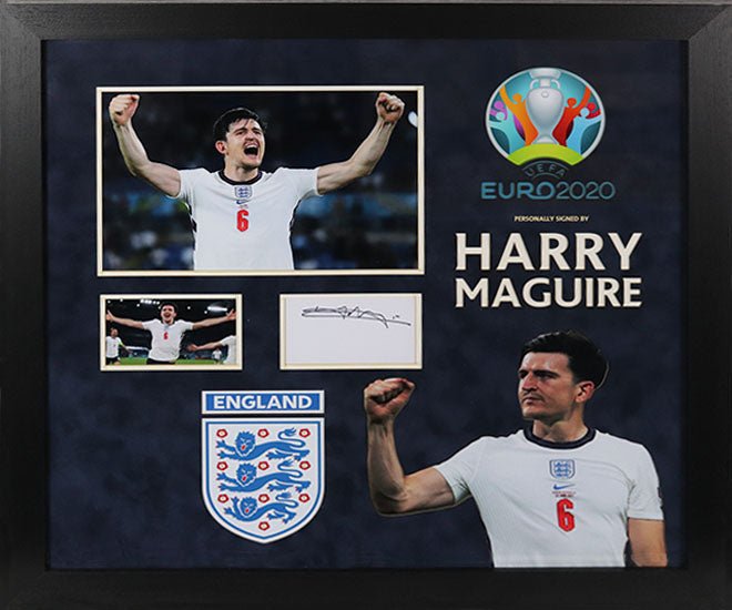 Harry Maguire EURO 2020 signed white card - Memorabilia Framers Shop